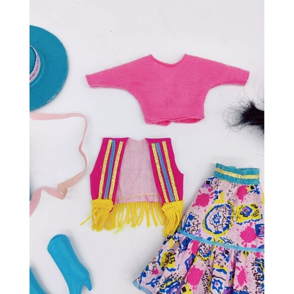 Vintage 1989 Western Fun Barbie Nia Incomplete Outfit + Western Fun Outfit #9951 - Picture 12 of 16